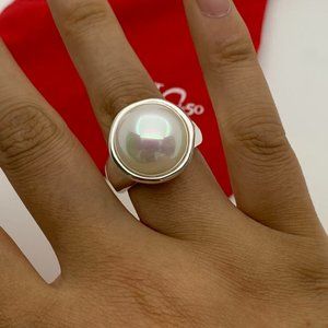 UNO DE 50 Superlative ring-silver White Pearl Ring -